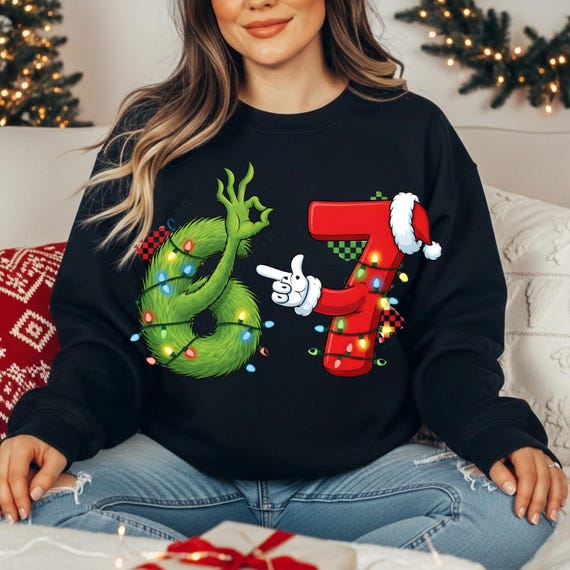 Six Seven 6 7 Christmas PNG, Trending 67 Christmas, Trendy Christmas Meme Viral Digital design Checkered Xmas Humour, Funny Christmas png