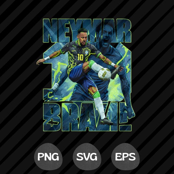 Neymar Soccer Star PNG SVG EPS Digital Download, Graphic Tees Sublimation Print