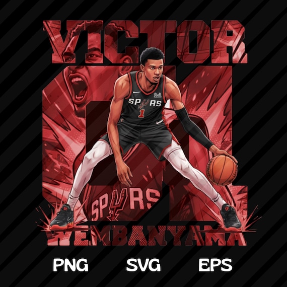 Wembanyama PNG T-shirt Design, Basketball Graphic Tee Design, Basketball Lover Png,   Basketball Sublimation Print, DTF Transfer
