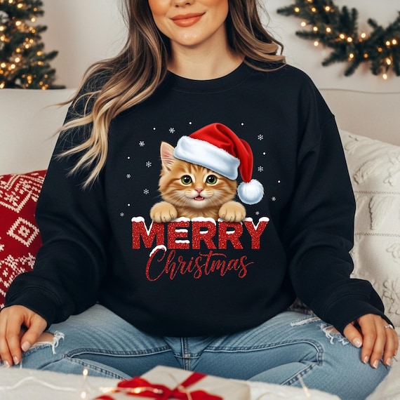 Cute Kitten PNG, Winter Animal Design, Winter Graphic for T-shirt, Cute Christmas Characters png, Christmas Movie png, Sublimation design