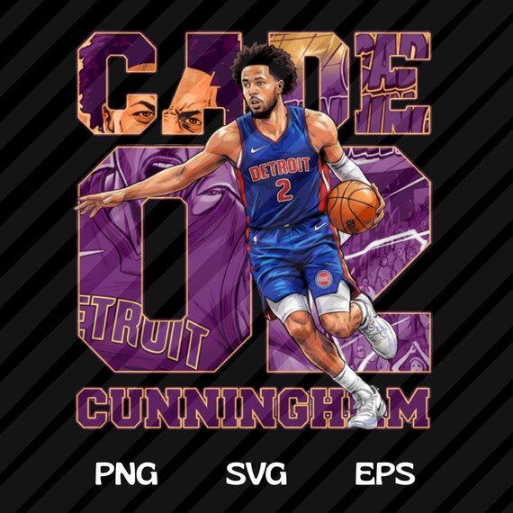 Basketball Player PNG SVG Shirt Design: Cade Cunningham Comic T-Shirt Sublimation, DTF Transfer (Digital Download)