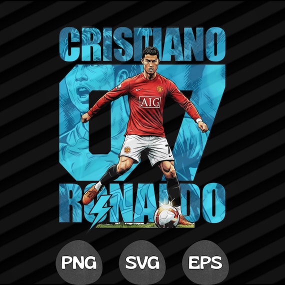Cristiano Ronaldo CR7 Football Design (PNG SVG EPS)