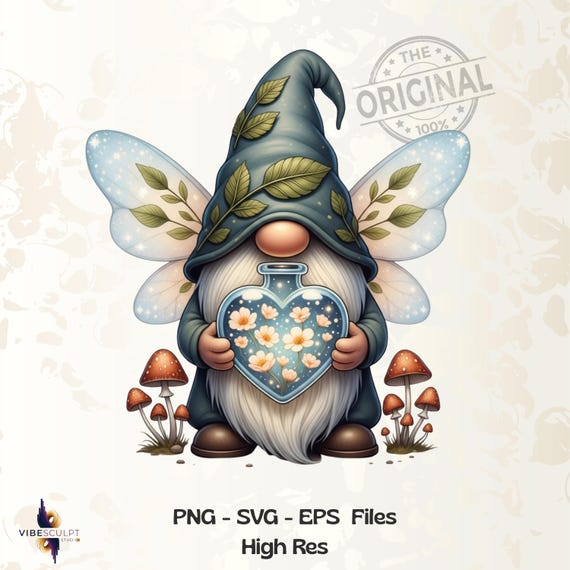 Gnome PNG, Christmas Gnome Clipart, Cute Holiday Sublimation Design, Festive Xmas Gnome Art, Winter Mushroom PNG