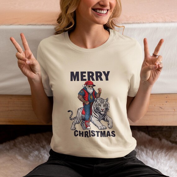 Tiger Christmas png, Tiger svg, Retro Christian tee, Preppy Christmas png, Holy Night Png, Trendy Png, Merry Christmas Png, Christmas PNG