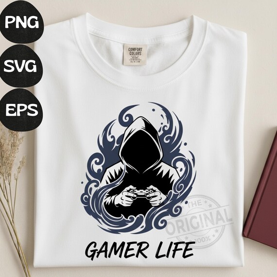 Gamers Fun Shirt Design, Gamer Life PNG SVG, Video Game Gifts Tee Shirt, Neon Graffiti Gamer Clipart, Gamer Teens Xmas Shirt