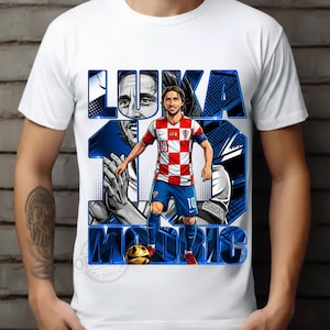 Luka Modrić Kroatien Fotboll PNG T-shirt Design (Digital Nedladdning) bild 4