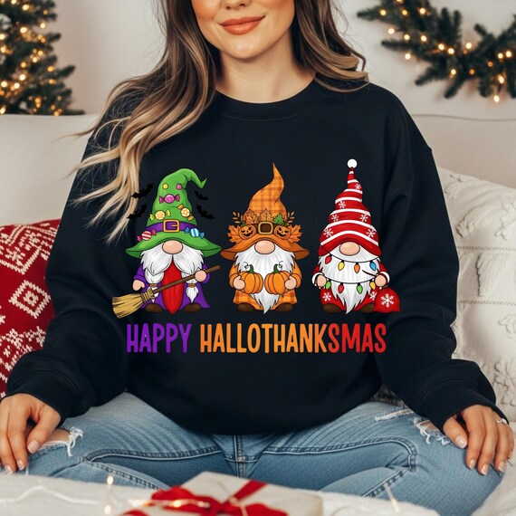 Hallothanksmas Png, Thankful Vibes Shirt, Hallothanksmas Svg, Gnome SVG, Funny Gnome PNG, Hallothanksmas SVG, funny christmas svg