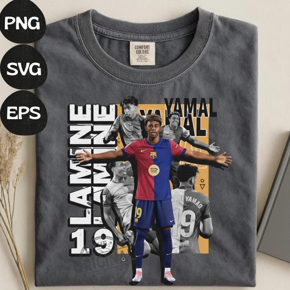 Lamine Yamal PNG Tshirt Design, Soccer Graphic Tee Png, Football DTF Sublimation Print, Football Streetwear Tshirt Design