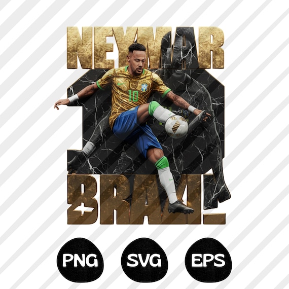 Neymar PNG Svg, Football T-Shirt Design, Soccer Star PNG, Soccer Graphic Tees, Soccer Sublimation Print, Soccer DTF Transfer