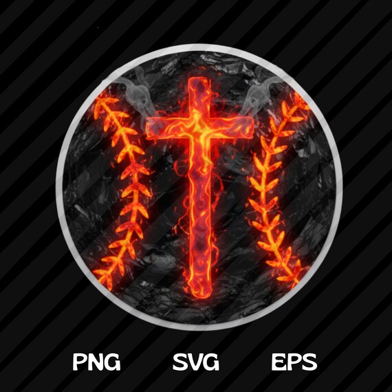 Christian Baseball Cross PNG SVG EPS Shirt Design, Faith Sports Graphic (Digital Download)