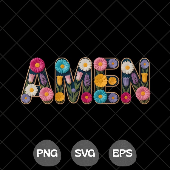 Floral Amen Png, Amen Varsity Png, Easter Varsity Png, Amen Embroidered Png, Faux Glitter Easter, Easter Vibes Png, Jesus Easter Png