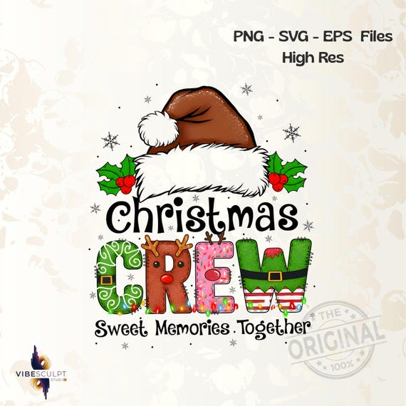 Holiday Christmas Crew PNG – Family Matching Sublimation File for Shirts and Gifts