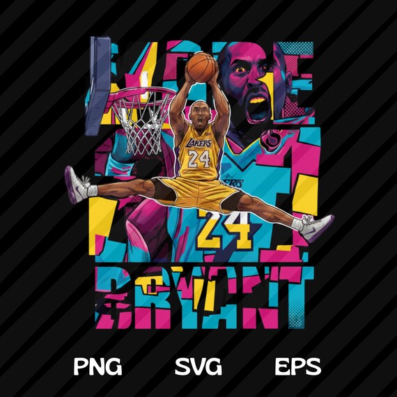 Basketball Player PNG Shirt Design: Kobe Bryant Comic T-Shirt Sublimation, DTF Transfer (Digital Download)