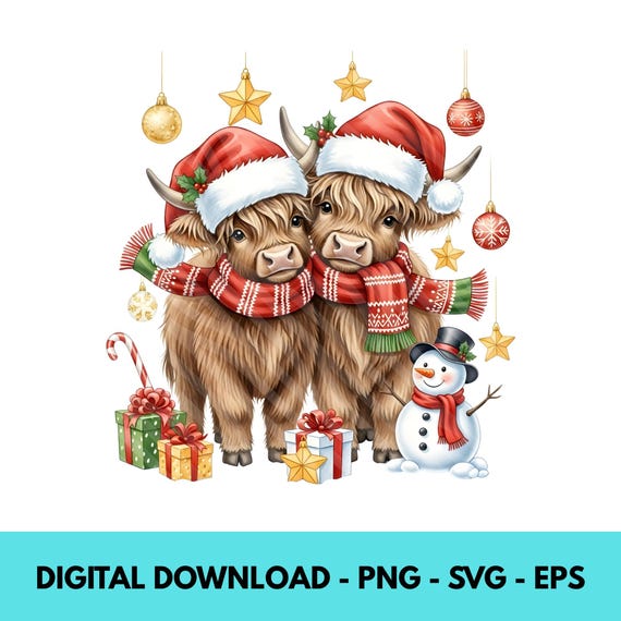 Christmas Highland Cow PNG, Family Christmas 2025 Png, Merry Christmas Svg, Holiday Shirt Png, Winter Svg, Trendy Christmas Svg