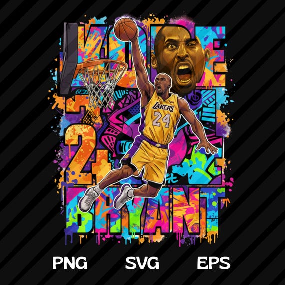 Kobe Bryant PNG Basketball Player Shirt Design, Basketball DTF Transfer, Basketball Lover Png, Basketball Comic Graphic Tee Sublimation