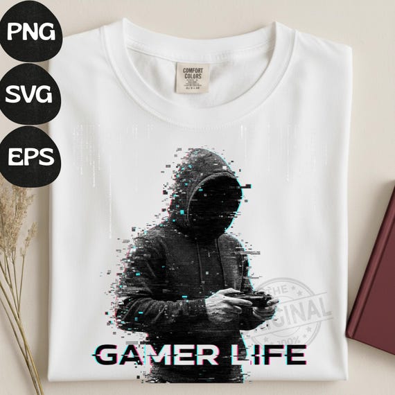 Gamer Life PNG SVG EPS, Gamers Fun Shirt, Video Game Gifts Tee Shirt, Neon Graffiti Gamer Clipart, Gamer Teens Xmas Shirt