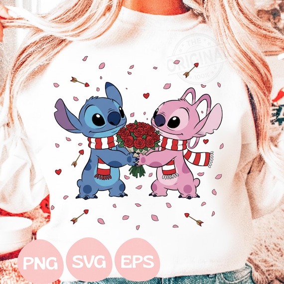 Valentine Stitch Png Design, Stitch Love Graffiti Png, Valentine Stitch Coquette Png, Stitch Hearts Png, Disney Girlfriend Tee