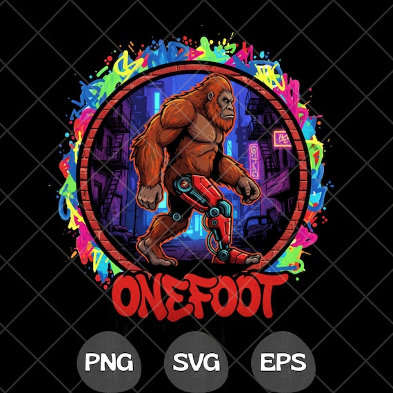 Onefoot Prosthetic Leg Amputee Bigfoot  SVG PNG Awareness Design