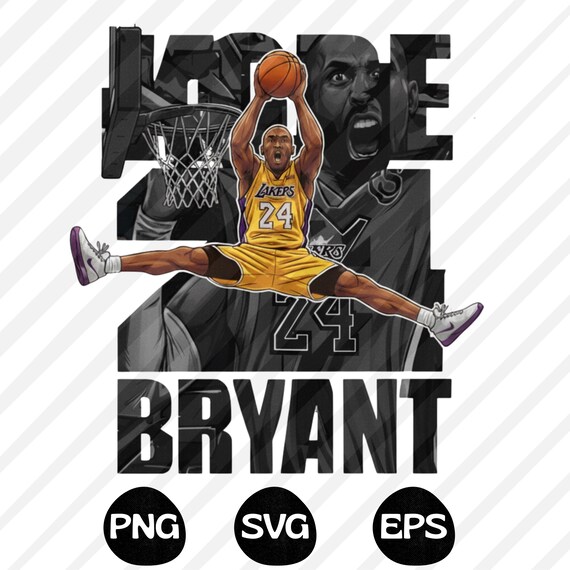 Kobe Bryant Dunk Graphic, Basketball T-Shirt Design PNG SVG, Basketball T-Shirt Design, Basketball DTF Transfer, Basketball Lover Png