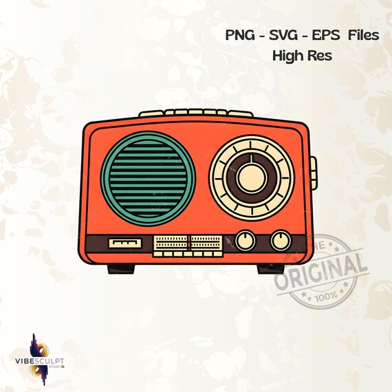 Vintage Radio PNG, Retro 80s 90s Aesthetic T Shirt Design, Old School Radio Sublimation Graphic, Lovers Digital Download
