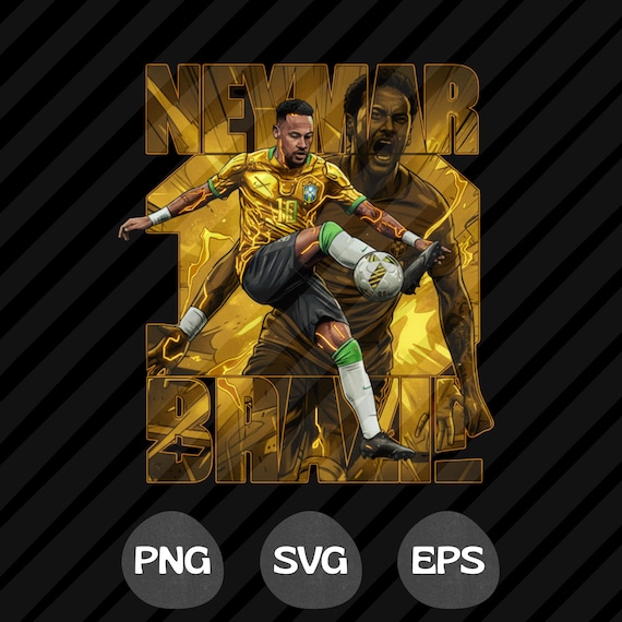 Neymar PNG SVG Tshirt Design, Football Comic Design, Soccer Graphic Tees, Soccer Sublimation Print, Soccer DTF Transfer Instant Download