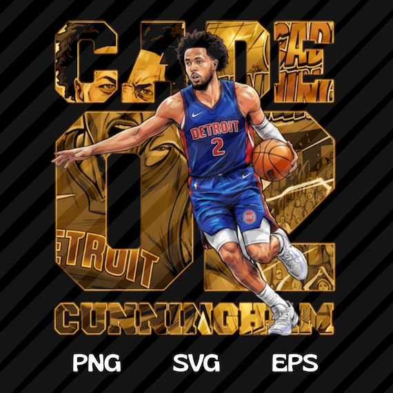 Cade Cunningham SVG PNG, Basketball T-Shirt Design, Basketball DTF Transfer, Basketball Lover Png, Basketball Comic Graphic Tee Sublimation