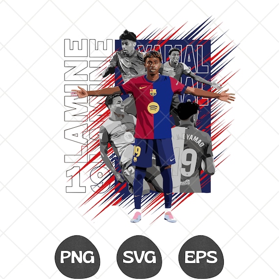 Lamine Yamal PNG SVG Tshirt Design, Soccer Graphic Tee Png, Football DTF Sublimation Print, Football Streetwear Tshirt Design