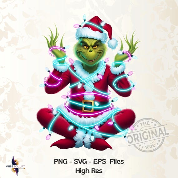 Retro Grinc Christmas PNG, Christmas Characters Png, Merry Grinchmas Png, Green Mean Guy, Grinch SVG Files, Grinch png, Christmas Movie png