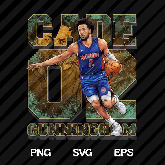 Cade Cunningham PNG, Basketball T-Shirt Design, Basketball DTF Transfer, Basketball Lover Png, Basketball Comic Graphic Tee Sublimation