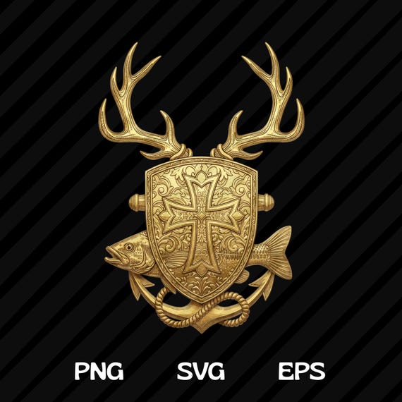 Hunting Fishing Cross Camo Faith  PNG SVG EPS Christian Outdoors Design