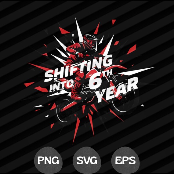 6th Birthday Dirt Bike Boy SVG PNG EPS Motocross Racing Design