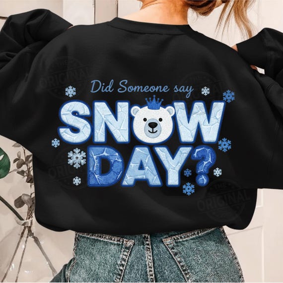 Snow Day PNG SVG with Polar Bear, Freezing Day Png, Winter Teacher Quote PNG, embroidery png, Cozy Winter Sublimation