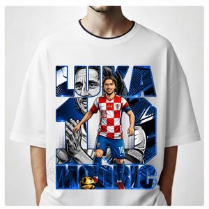 Luka Modrić Kroatien Fotboll PNG T-shirt Design (Digital Nedladdning) bild 6