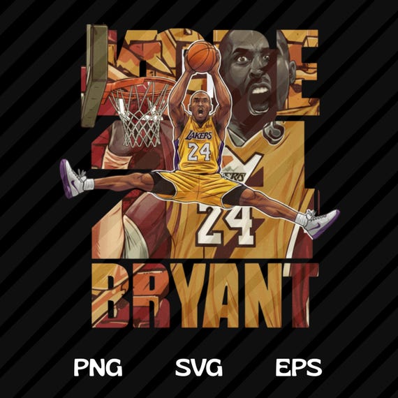 Kobe Bryant Comic Basketball Player SVG PNG EPS : T-Shirt Design (Digital Download)