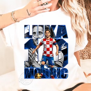 Luka Modrić Kroatien Fotboll PNG T-shirt Design (Digital Nedladdning) bild 2