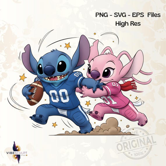 Cute Stitch Football PNG, Retro Stitch PNG, Cartoon Football Player Sublimation, Sport Mascot PNG, Retro Sports Design, Digital Download