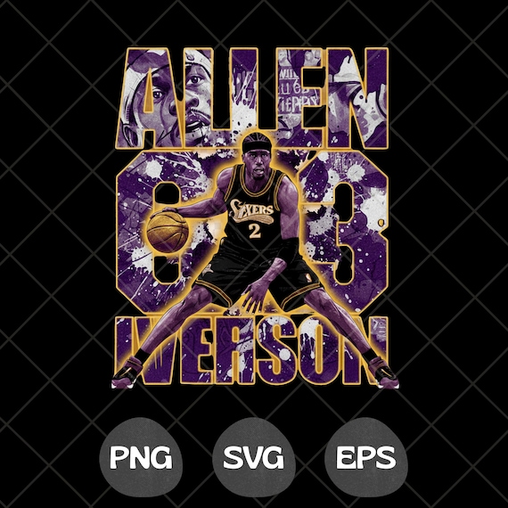 Iverson PNG SVG Eps, Basketball T-Shirt Design, Basketball DTF Transfer, Basketball Lover Png, Basketball Comic Graphic Tee Sublimation