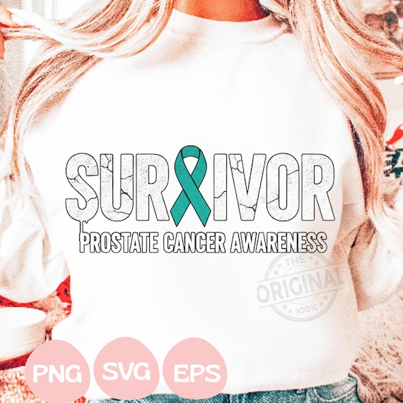 Survivor Prostate Cancer Awareness SVG PNG Light Blue Ribbon Design