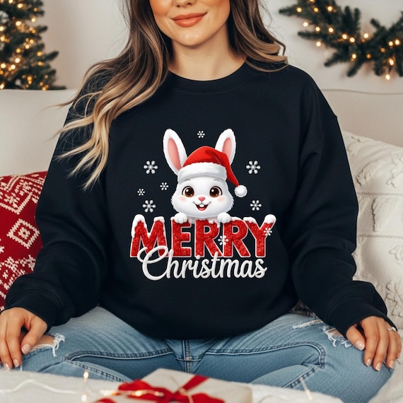 Cute Bunny PNG,  Winter Animal Design, Winter Graphic for T-shirt, Cute Christmas Characters png, Christmas Movie png, Sublimation design