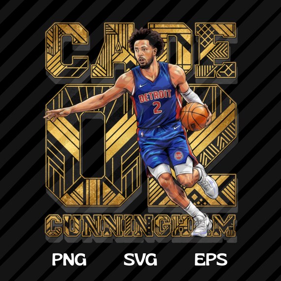 Cade Cunningham PNG SVG, Basketball T-Shirt Design, Basketball DTF Transfer, Basketball Lover Png, Basketball Comic Graphic Tee Sublimation