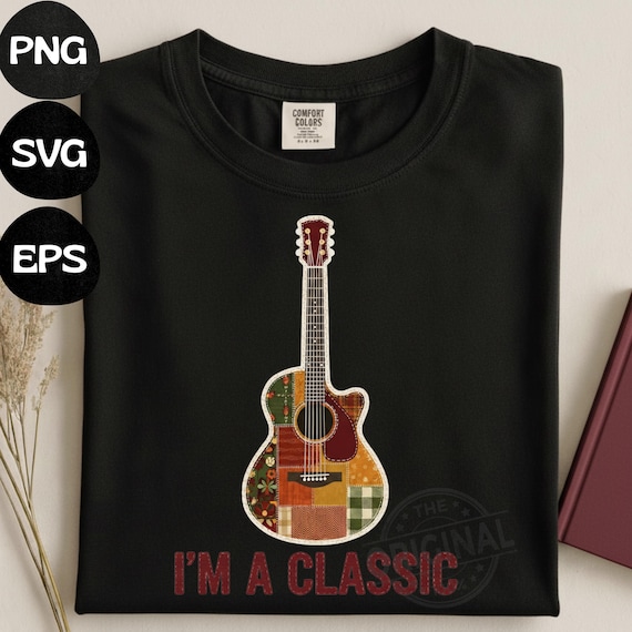 Vintage Guitar SVG PNG, Retro Music Lover Gift (Digital Download)