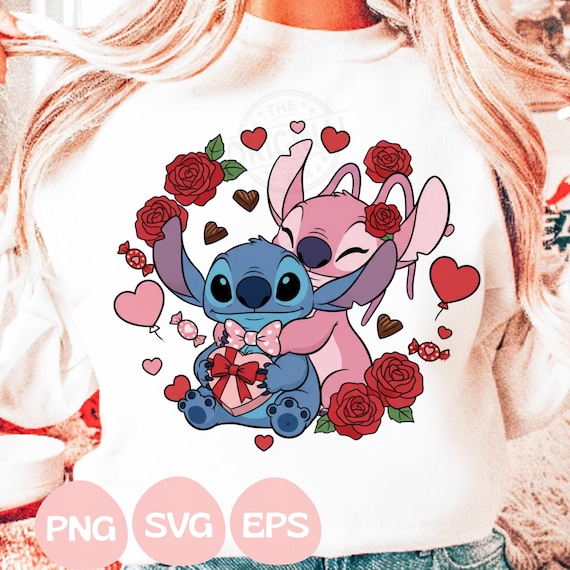 Stitch Valentine Day PNG SVG, Romantic Stitch Png, Valentine Vibes Png, Valentine Stitch Coquette Shirt Design Digital Download