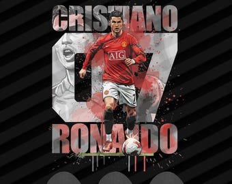 Ronaldo PNG SVG T-shirtdesign, Cristiano Ronaldo CR7, fotbollströja png, fotbollsälskare png, T-shirt sublimering