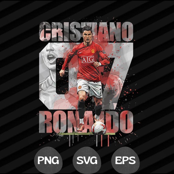 Ronaldo PNG SVG T-shirt Design, Cristiano Ronaldo CR7, Football Shirt png, Football Lover Png, T-shirt Sublimation