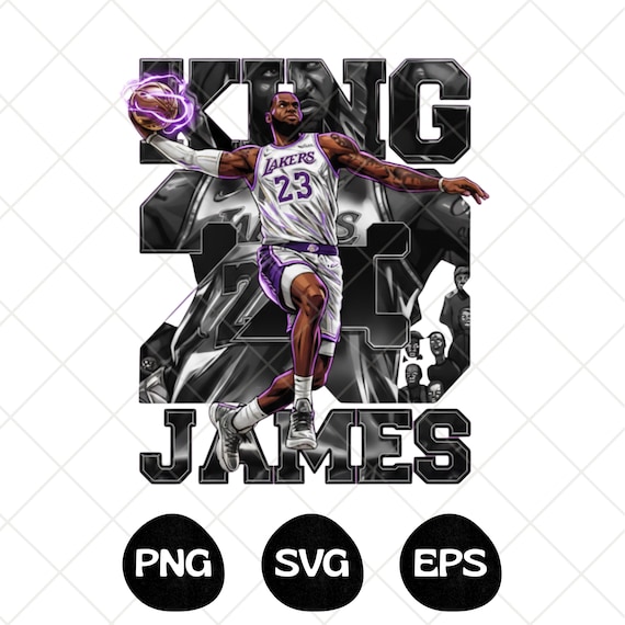 King James PNG SVG, Basketball T-Shirt Design, Basketball DTF Transfer, Basketball Lover Png, Basketball Comic Graphic Tee Sublimation