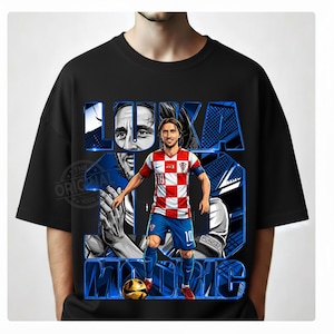 Luka Modrić Kroatien Fotboll PNG T-shirt Design (Digital Nedladdning) bild 5