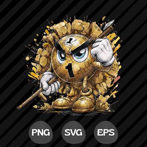 Angry 1 Ball PNG SVG Pool Billiards Shirt Design, Eight Ball Warrior, Pool Player T-Shirt PNG, Cue Stick Cartoon Graphic