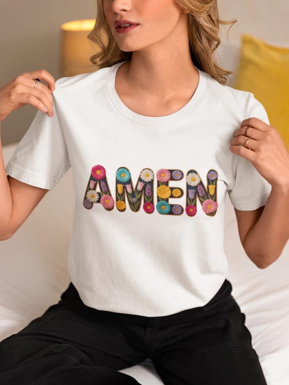 Floral Amen Png, Amen Varsity Png, Easter Varsity Png, Amen Embroidered Png, Faux Glitter Easter, Easter Vibes Png, Jesus Easter Png