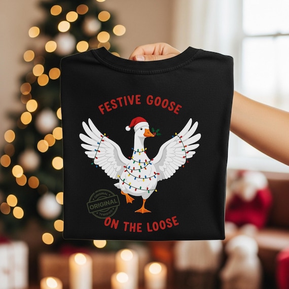Funny Christmas Goose Shirt PNG, Festive Goose on the Loose PNG, Gingerbread Goose, Santa Goose, Holiday Shirt Png, Christmas 2025 png