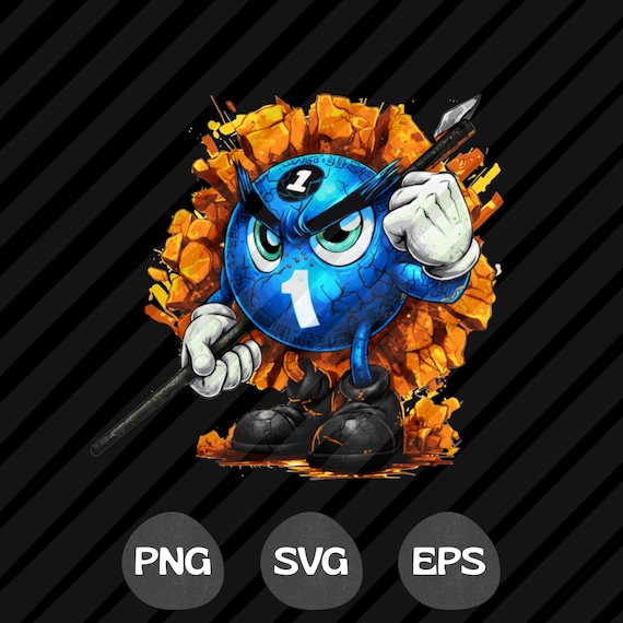 Angry 1 Ball PNG Pool Billiards Shirt Design, Eight Ball Warrior, Pool Player T-Shirt PNG, Cue Stick Cartoon Graphic